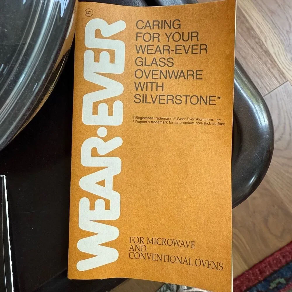 NEW Wear-Ever Glass Ovenware Silver Stone American Wheat Pattern Casserole 1.5 Q